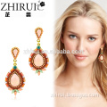 wholesale costume jewelry chain pink opal earrings big drop shaped earring